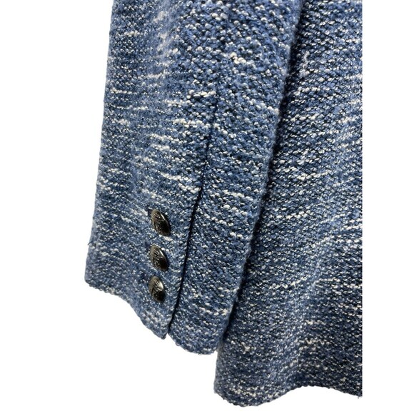 Talbots Blue Tweed Barleycorn Long Sleeve Double Breasted Career Blazer 12P - Picture 4 of 9